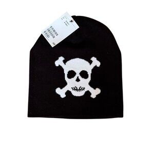 H&M Skull Winter Hat Black NWT Size Boys 8-14Y+